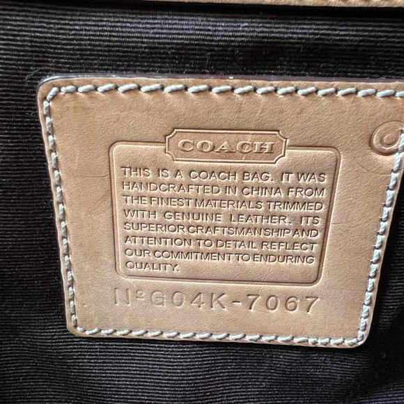Coach Bag Canvas Large 7069 Brown Tan Leather Tote​ - Picture 3 of 3